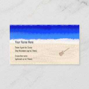 Cruise Ship Musician Electric Guitar on Beach Business Card