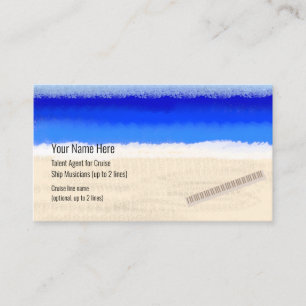 Cruise Ship Musician Keyboard on Beach Business Card
