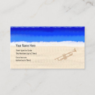 Cruise Ship Musician Trumpet on Beach Business Card