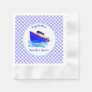 Cruise Ship Nautical Personalised Napkin