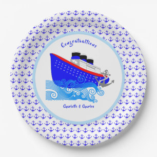 Cruise Ship Nautical Personalised Paper Plate