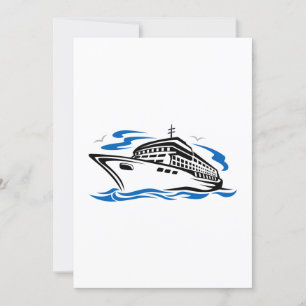 Cruise Ship on Ocean Waves Nautical Travel Invitation