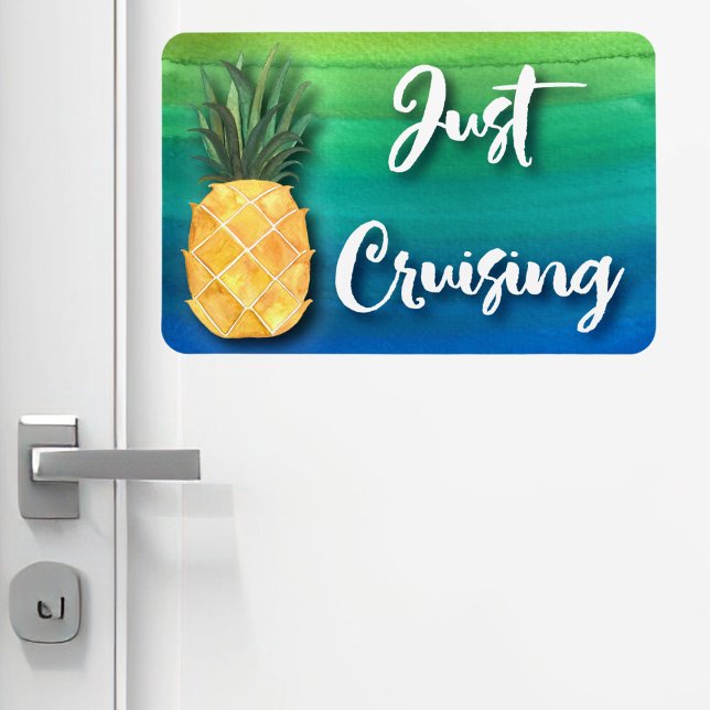 Cruise Ship Pineapple Stateroom Cabin Door Sign Magnet (Cruise ship door magnet. Pineapple themed. )