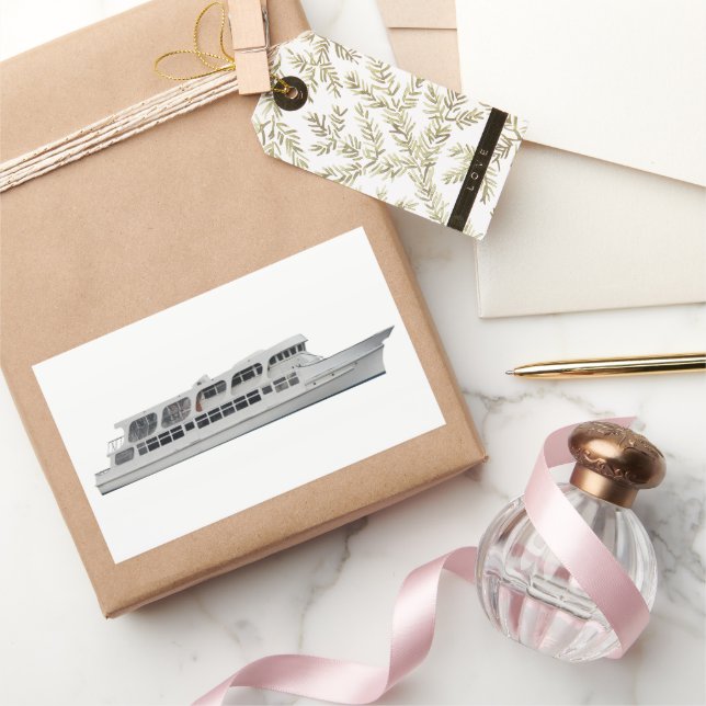Cruise ship  rectangular sticker (Gifting)