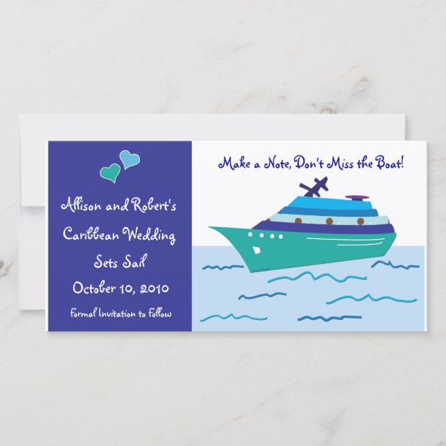 Cruise Ship Save the Date Photo Cards (Front)