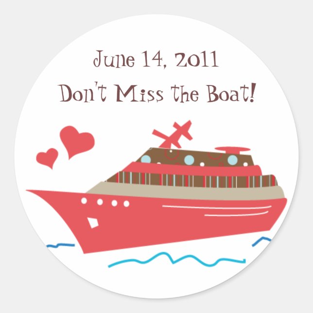 Cruise Ship Save the Date Stickers (Front)