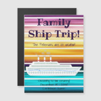 Cruise Ship Sunset Door Magnet