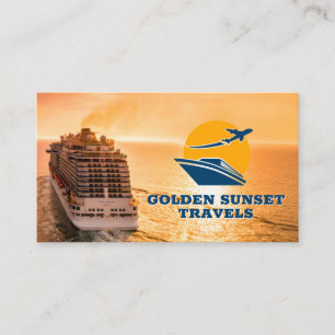 Cruise Ship Sunset Vacation Business Card