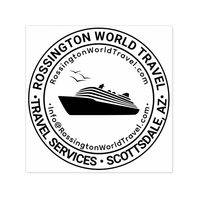 Cruise Ship Trav Business Name Location URL Email Self-inking Stamp (Design)