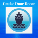 Cruise Ship Travel Cabin Stateroom Door Magnet<br><div class="desc">Cruise ship tip: Take a magnet and attach it to your stateroom cruise ship door to help find your stateroom while roaming back to your room. Fun blue and white magnet features a cruise ship icon graphic. Simple and modern. Small flat magnet is easy to use and easy to pack....</div>