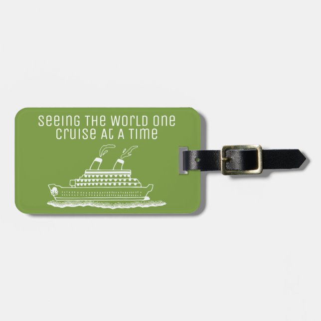 Cruise Ship Traveller Funny Modern Simple Luggage Tag (Front Horizontal)