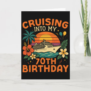 Cruise Ship Vacation 70th Birthday Cruising Into M Card