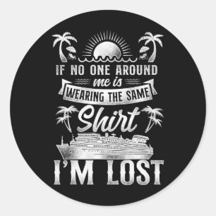 Cruise Ship Vacation Friends Buddies Family Vintag Classic Round Sticker