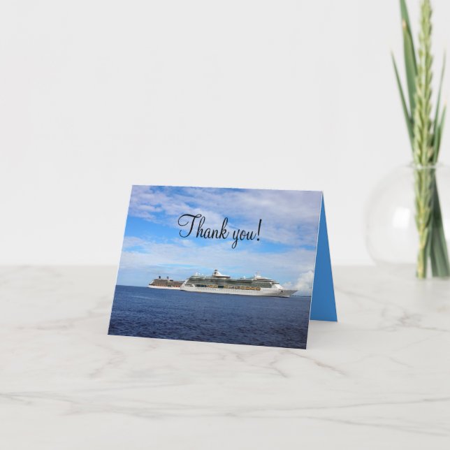 Cruise Ship Vacation | Nautical Thank You Card (Front)