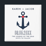 Cruise Ship Wedding Anchor Save the Date Magnet<br><div class="desc">Set sail on a journey of love with our Cruise Ship Wedding Anchor Save the Date Magnet. Perfect for announcing your upcoming nuptials aboard a cruise ship, this magnet combines nautical charm with practical functionality, ensuring your guests are excited and ready to join you on your special day at sea....</div>