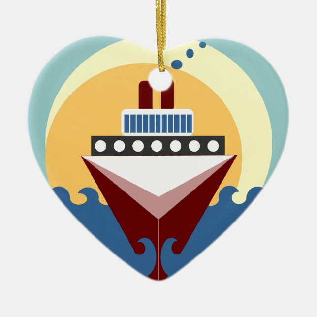 Cruise Ship Wedding Personalised Ornament Favour (Front)