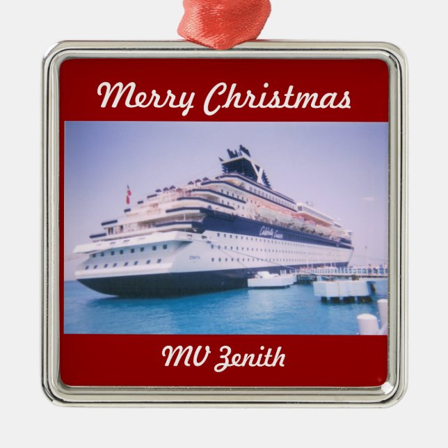 Cruise Ship Zenith Customisable Metal Tree Decoration (Front)