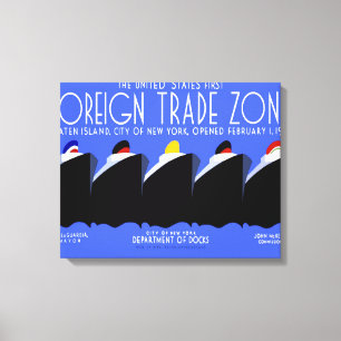 Cruise Ships Vintage Poster Ocean Liner Canvas Print