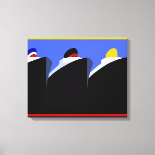 Cruise Ships Vintage Poster Ocean Liner Canvas Print