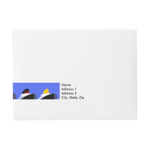 Cruise Ships Vintage Poster Ocean Liner Wraparound Address Label
