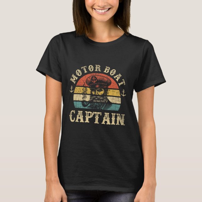 Cruise Shirts For Men Motor Boat Captain  (Front)