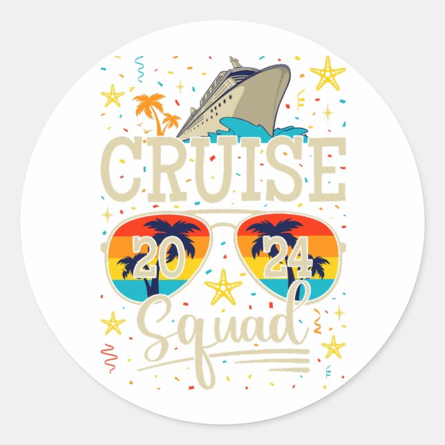 Cruise Squad 2024 Cruising Vacation Classic Round Sticker (Front)