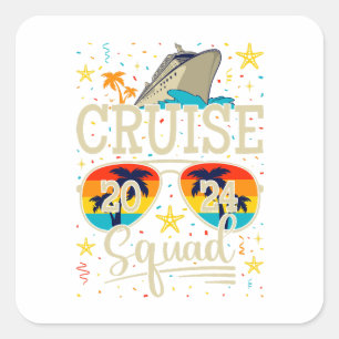 Cruise Squad 2024 Cruising Vacation Square Sticker