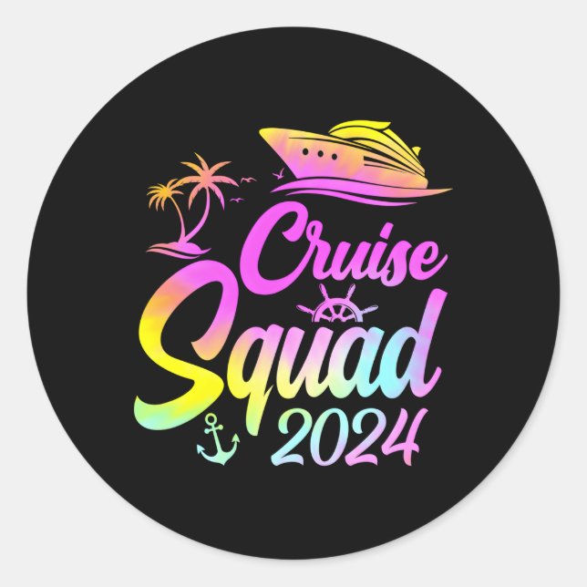 Cruise Squad 2024 Family Vacation Family Classic Round Sticker (Front)