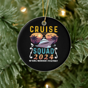 Cruise Squad 2024 Family Vacation Matching Group Ceramic Tree Decoration