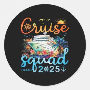 Cruise Squad 2025 Family Group Matching Cruising V Classic Round Sticker