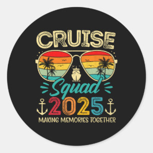 Cruise Squad 2025 Family Group Matching Summer Vac Classic Round Sticker