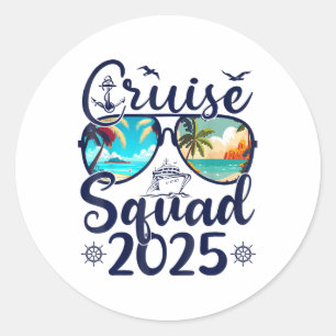 Cruise Squad 2025 Family Group Matching Summer Vac Classic Round Sticker