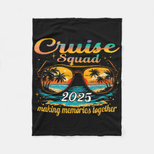 Cruise Squad 2025 Family Group Matching Summer Vac Fleece Blanket