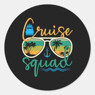 Cruise Squad 2025 Family Vacation Beach Matching G Classic Round Sticker