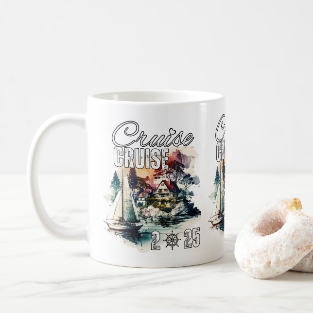 Cruise Squad 2025 Family Vacation Coffee Mug (With Donut)