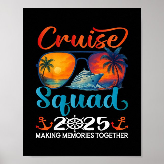 Cruise Squad 2025 Friends Family Vacation Matching Poster (Front)