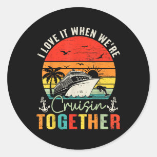 Cruise Squad 2025 Outfits Friends Family Couples M Classic Round Sticker