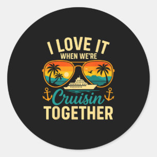 Cruise Squad 2025 Outfits Friends Family Couples M Classic Round Sticker