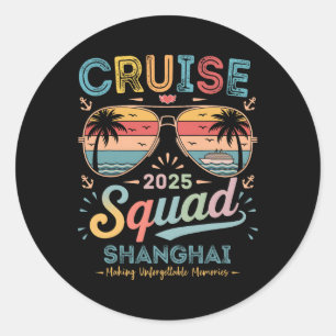 Cruise Squad 2025 Shanghai Family Group Matching S Classic Round Sticker