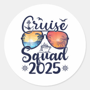 Cruise Squad 2025 Summer Vacation Matching Family  Classic Round Sticker