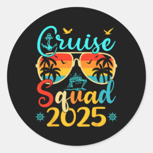 Cruise Squad 2025 Summer Vacation Matching Family  Classic Round Sticker