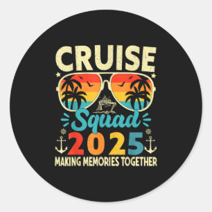 Cruise Squad 2025 Summer Vacation Trip Group Match Classic Round Sticker