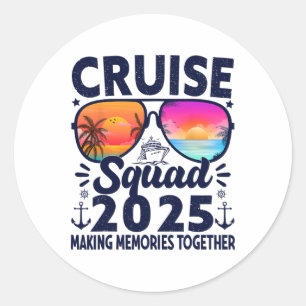 Cruise Squad 2025 Summer Vacation Trip Group Match Classic Round Sticker