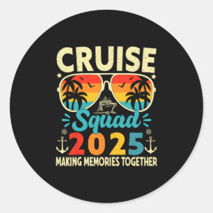 Cruise Squad 2025 Summer Vacation Trip Group Match Classic Round Sticker