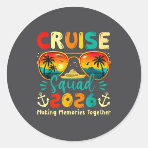 Cruise Squad 2026 Family Group Matching Summer Vac Classic Round Sticker