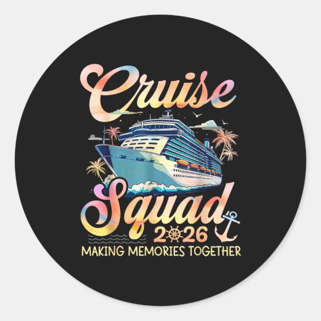 Cruise Squad 2026 Family Group Matching Summer Vac Classic Round Sticker (Front)