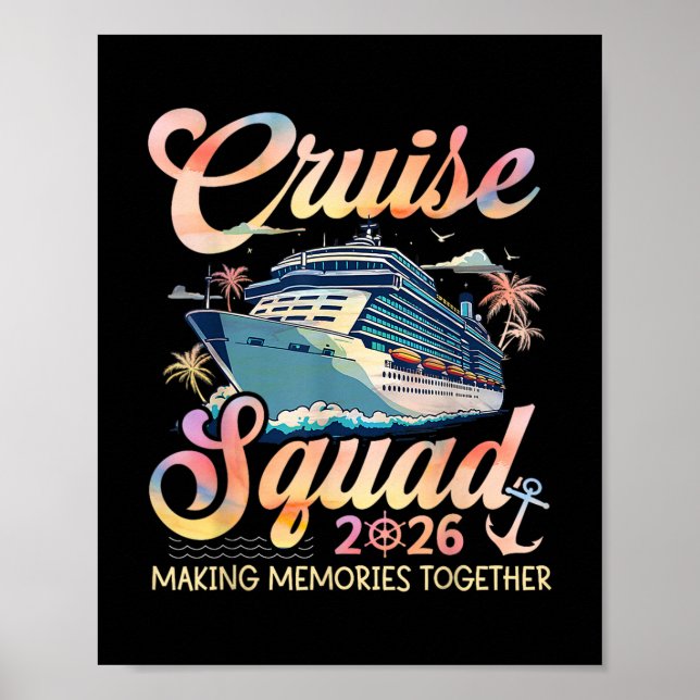 Cruise Squad 2026 Family Group Matching Summer Vac Poster (Front)