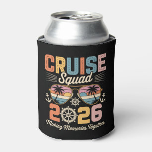 Cruise Squad 2026 Family Vacation Retro Vintage Can Cooler