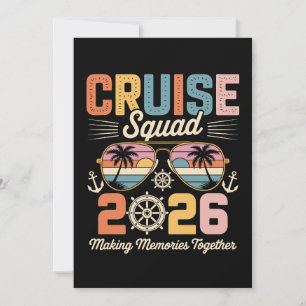 Cruise Squad 2026 Family Vacation Retro Vintage Invitation