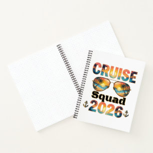 Cruise Squad 2026 - Retro Sunset Notebook